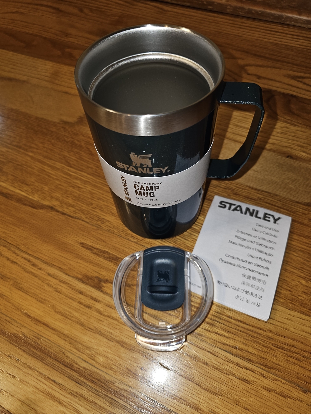 Stanley Ponderosa Shimmer 24 oz Travel Camp Mug with Silver Rim and Clear Lid